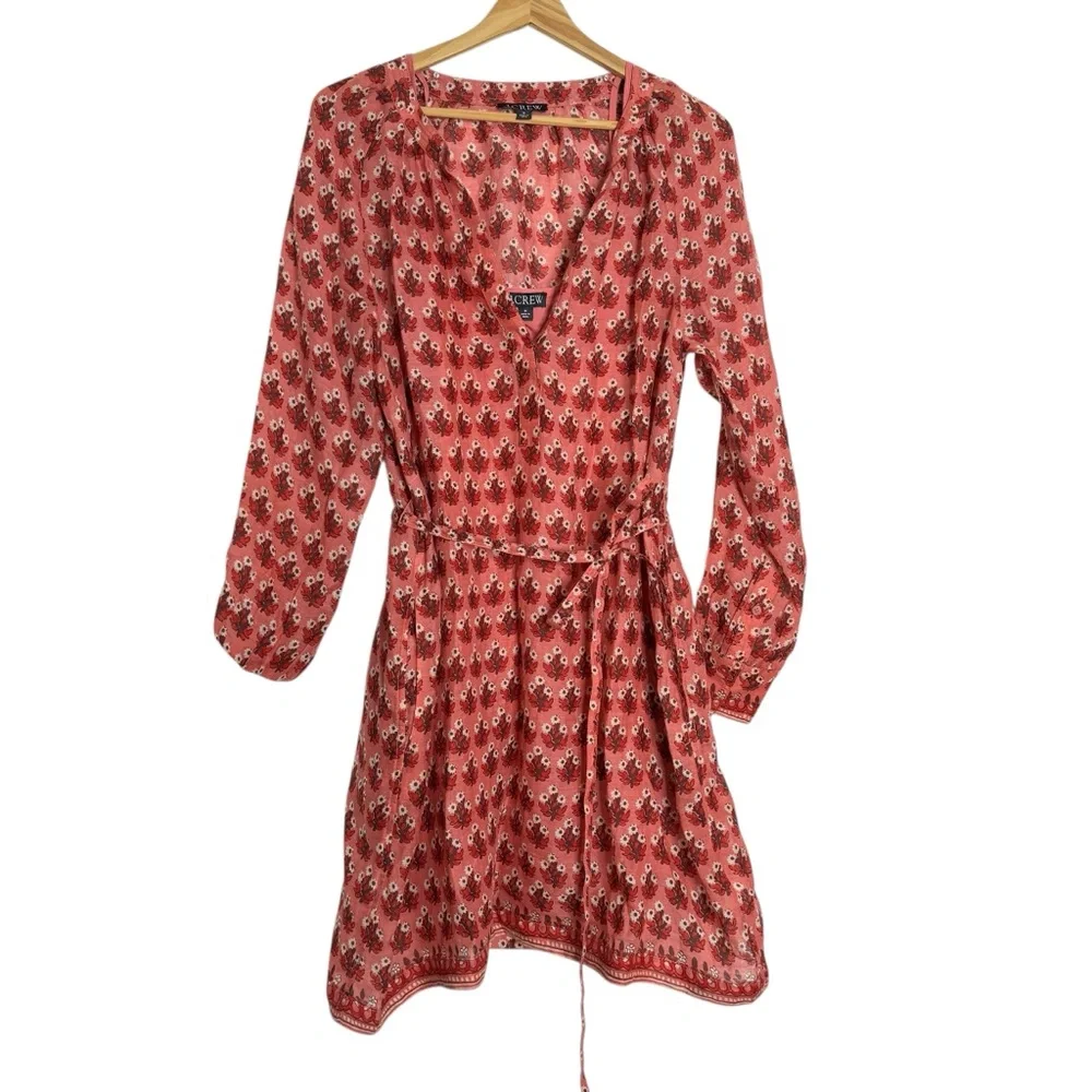 J.Crew Cabana mini‎ dress in block-print ramie